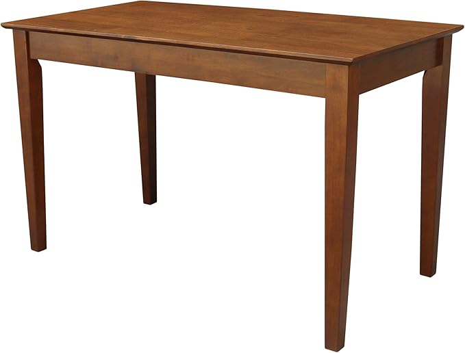 IC International Concepts Writing Desk With Drawer Solid Wood Real Parawood 48 W x 26 D x 30 H Easy Assembly Espresso