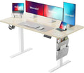 Marsail Standing Desk Adjustable Height Electric Standing Desk with Storage Bag Stand up Desk for Home Office Computer Desk Memory Preset with Headphone Hook 55 * 24 Inch Maple (TZESD8N)