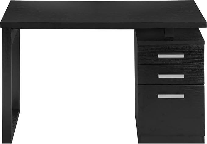 Computer Desk Home Office Laptop Left Right Set up Storage Drawers 48 l Work Black Laminate Contemporary Modern
