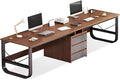 2 Person Long Computer Desk Double Workstation Desk with Drawers Modern Large Wood Writing Table Gaming Desks for Home Office 78.7 Inch(Walnut)