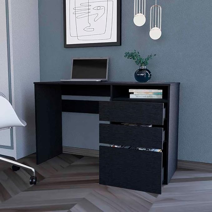 Computer DeskWork Surfaces One Shelf Black FinishHome Office Desk