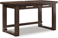 Signature Design by Ashley Breckington Contemporary 56 Home Office Computer Desk with 2 Drawers and Wire Management Dark Brown