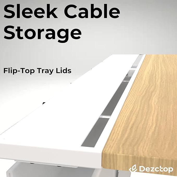 Dezctop Bifrost 160 63W x 28D Gaming PC Computer Desk with Shelves Large Workstation for Gamers or Home Office with Pegboard Built-in Cable Management Stainless Steel Frame (Oak 63W x 28D)