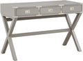 OSP Home Furnishings Wellington 46-Inch Writing Desk with Power Hub and 3 Storage Drawers Grey