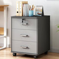 Lockable Mobile File Cabinet Black Rolling Storage Solution With Thickened Top For Office &amp Craft Supplies Secure Document Nizer On Wheels Efficient &amp Stylish DesignGrau-40x34x59cm/16x13x23in