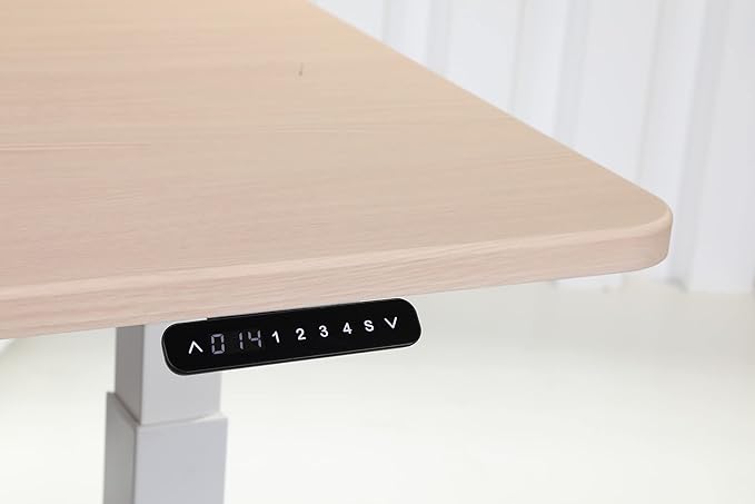 ApexDesk K Series 60 x 27 Electric Height Adjustable Standing Desk with LED Memory Controller (Light Oak)