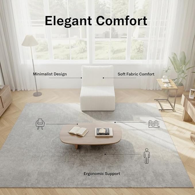 Boneless Cloud Sectional Couch for Living Room Compressed Modular L-Shaped Sofa with Deep Seat Frameless Corduroy Couch in Boxes No Assembly Required Beige Middle