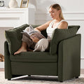 Chenille Oversized Armchair Modern Accent Chair Single Sofa Lounge Chair Chenille Fabric 36 Wide 24 Seat Deepth Reading Chair for Living Room Bedroom (Green)