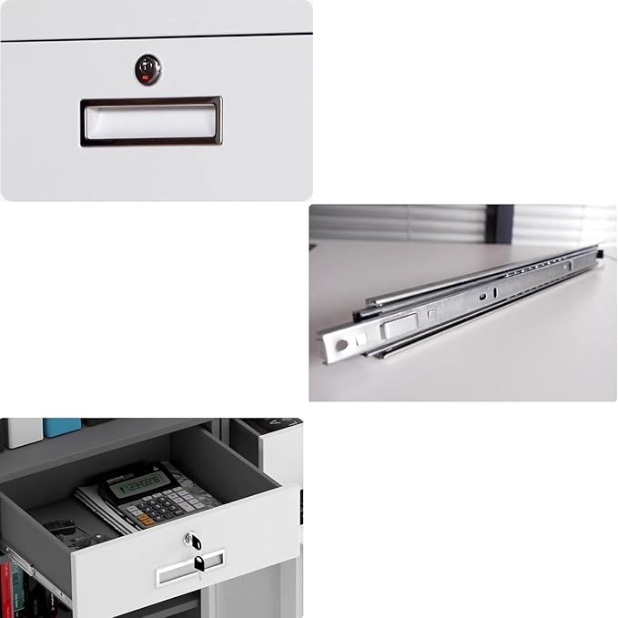 Filing Cabinet with Lock Under Desk Drawer Cabinet File Information Cabinet Tin File Cabinet (Color : Grey Size : 5 Drawer)
