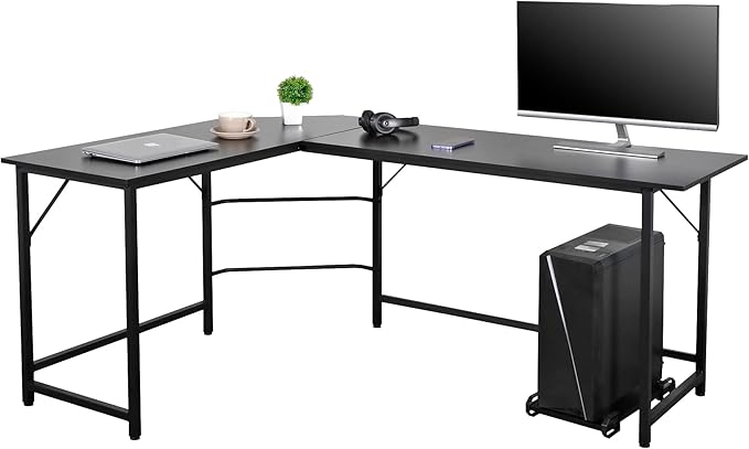 L-Shaped Office Desk Corner Computer Desk Gaming Gamer Table Workstation with CPU Stand for Home Office