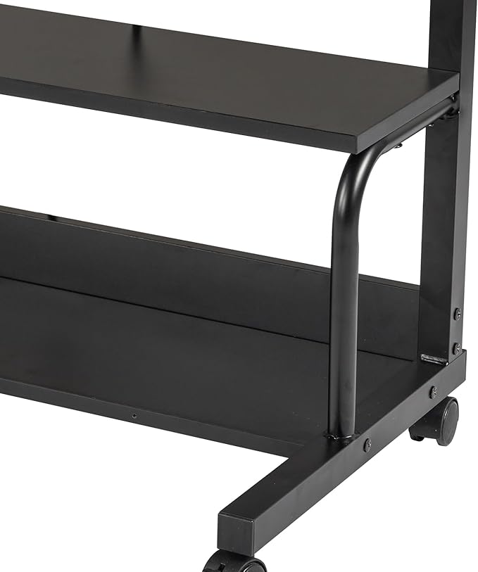 Adjustable Computer Desk with 3 USB Ports and 2 AC Outlets Standing Desk Adjustable Height Desks Computer Desk Writing Desk Mobile Laptop Desk Cart for Office Workspace Black