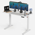 Autonomous White Electric Standing Desk 5 48×24 Inches Adjustable Height Desk Stand Up Desk Sit Stand 3 Memory Presets Cable Tray for Home Office &amp Computer Workstation