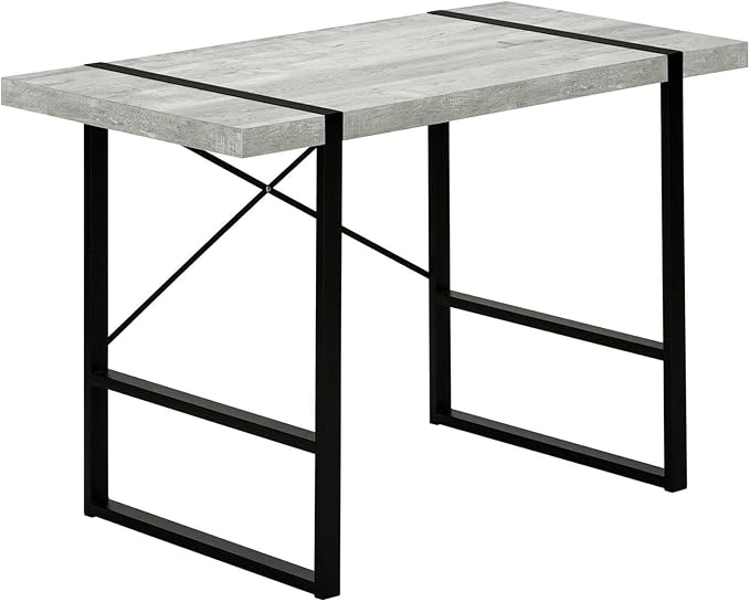 Computer Desk Home Office Laptop 48 l Work Grey Laminate Black Metal Contemporary Modern