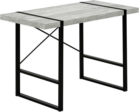 Computer Desk Home Office Laptop 48 l Work Grey Laminate Black Metal Contemporary Modern