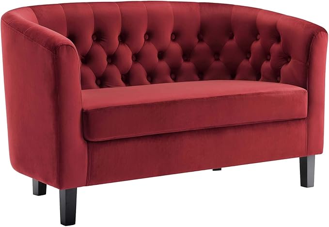 Modway Prospect Performance Velvet Loveseat Maroon 28.5 x 49 x 29.5