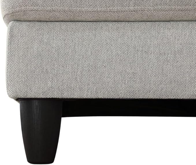 L Shape 2-Piece Home Modular Sectional Sofa Comfy Cozy Corner Sofas Small Fabric Couch with Pillow for Modern Living Room/Bedroom/Office/Apartment Grey White Lint