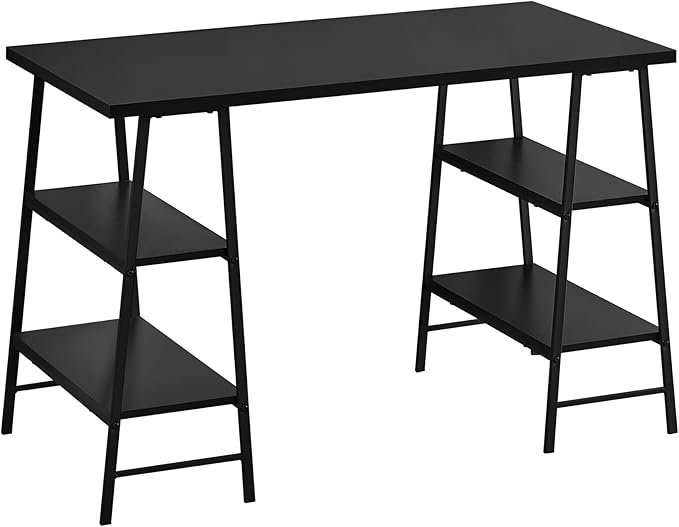 Monarch Specialties I 7522 Computer Desk Home Office Laptop Storage Shelves 48 L Work Metal Laminate Black Contemporary Modern