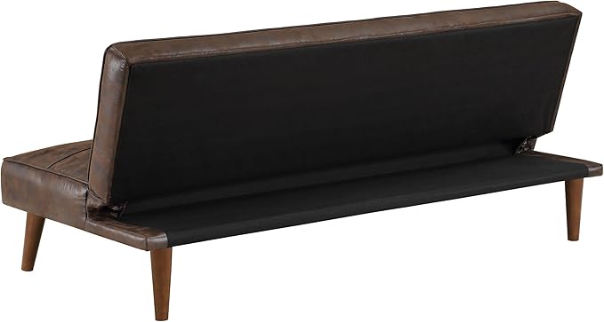 Coaster Home Furnishings - Jenson - Faux Leather Upholstered Sofa Bed with Biscuit Tufted and Flat-Laying Back - Transitional - Living Room - Dark Coffee - 360237