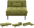 Single Supplementary Unit of The Convertible Module can be Matched with 70 inch Convertible Futon Sofa Bed Used for DIY a Larger Sofa. Olive Green