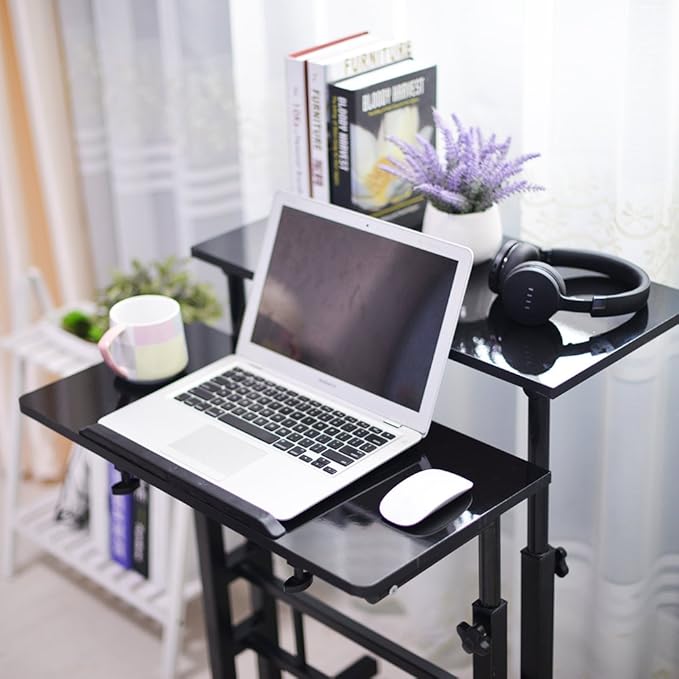 soges Adjustable Stand Up Desk Computer Desk Workstation Sit-Stand Desktop Standing Desk Black 101-BK