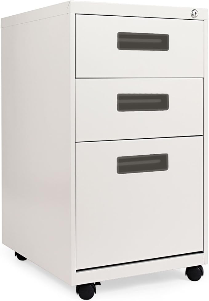 Alera PABBFLG Three-Drawer Metal Pedestal File 14 7/8w X 19-1/8d X 27-3/4h Light Gray