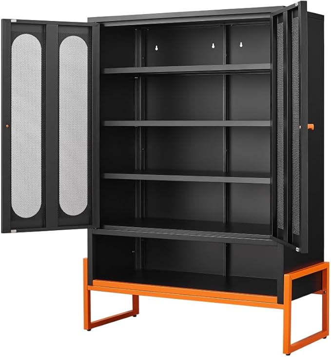 Suitable for Steel Storage cabinets in Living Rooms Kitchens and bedrooms and Office File Cabinet 2 Movable partitions (WG-Black)
