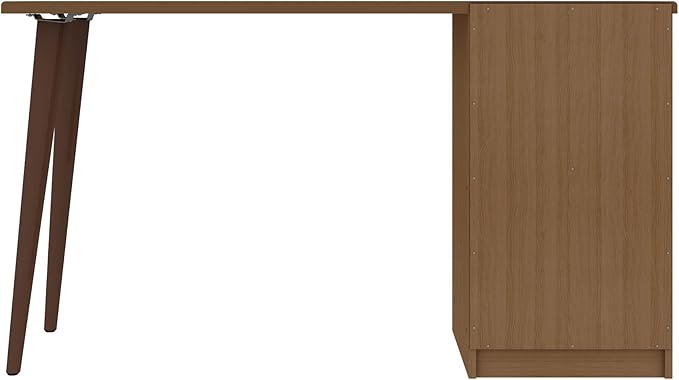 Manhattan Comfort Hampton 53.54 Home Office Desk with 3 Cubby Spaces and Solid Wood Legs in Maple Cream