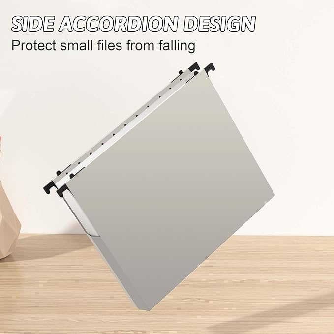 Plastic Extra Capacity Hanging File Folder Letter Size12 Pack Reinforced Expandable Hanging FoldersHeavy Duty 2 Inch ExpansionAdjustable TabsHanging Organizer Designed for Bulky Files(Gray)
