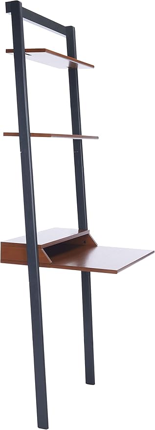Safavieh Home Collection Pamella Honey Brown and Charcoal 2-Shelf Leaning Desk