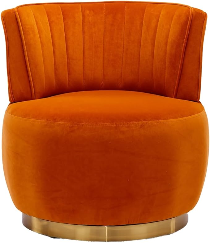 360° Swivel Cuddle Barrel Accent Chairs Wide Upholstered Round Armchairs in Fluffy Velvet for Living Room Bedroom Office Waiting Rooms