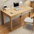 RUNNUP Modern Wood Writing Desk with 1 Drawer 31.5 Home Office Desk Simple Study Desk for Small Spaces Without Chairs Natural