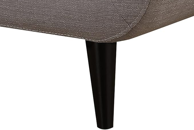 AC Pacific Crystal Collection Mid Century Modern Living Room Furniture Tufted Back Solid Espresso Legs Plush Upholstery Accent Piece with Minimal Assembly Sofa Light Grey