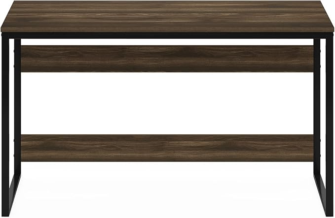 Furinno Moretti Desk 52 Wide Metal Frame Gaming Desk Rectangular Computer Desk Writing Desk Office Desk for Home Office Study Room Dorm Bedroom Brown Walnut