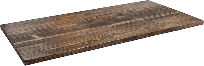 Restore by Pipe DÉCOR Solid Wood Office Desk Top Reclaimed Ponderosa Pine Wood in Trail Brown 48 in. x 24 in. x 1.25 in.