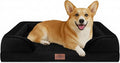 Comfort Expression Orthopedic Dog Bed for Large Dogs 35x22 Inch Waterproof Egg Crate Foam Large Pet Bed with Removable Bolsters Dog Couch with Washable Cover &amp Non-Slip Bottom Black