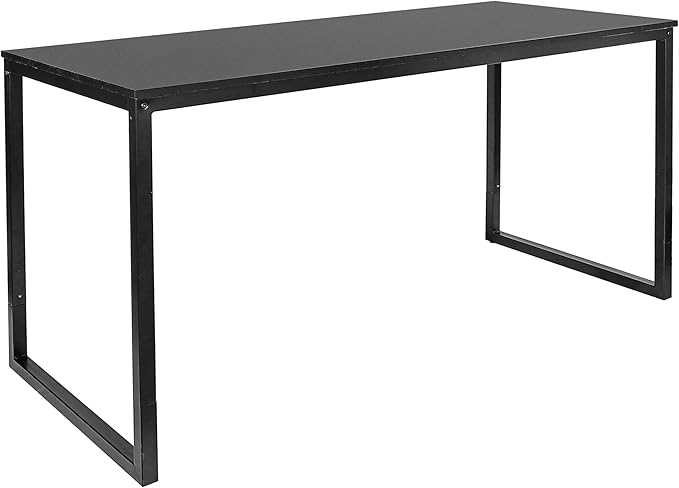 Home Office 55 Inch Computer Desk Modern Wood Simple Style Writing Laptop Table Black