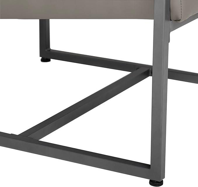 Camber Modern Accent Chair in Blended Leather Pewter Gray/Mushroom