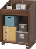 Rolling Filing Cabinet File Cabinet Under Solid Wood Desk Mobile Storage Side Cabinet with Wheel Low Office Cabinet Small Desk Bookcase Shelf Mobile File Cabinets(Brown)
