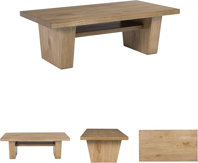 Signature Design by Ashley Kristiland Classic Cocktail Table with 1 Lower Shelf Light Brown