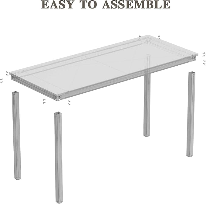 Teraves Computer Desk/Dining Table Office Desk Sturdy Writing Workstation for Home Office (39.37“ Beige + White Frame)