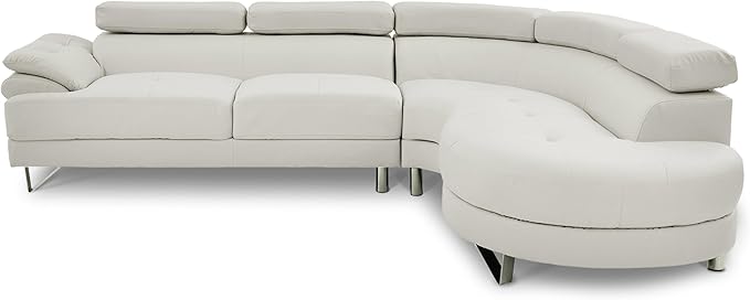 Poundex F6984 Bobkona Isidro Faux Leather sectional