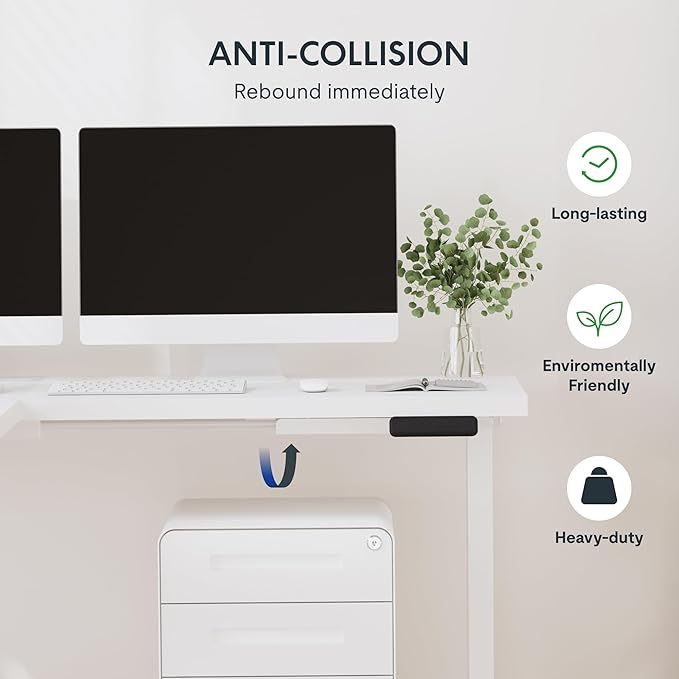 SANODESK Electric Height Adjustable 3 Leg Corner Desk Frame up to 220lbs Sit Stand Ergonomic L Shaped Frame Only White