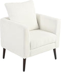 Modern Accent Chair for Living Room Chairs Comfortable Lumbar Support Armchair Removable Cushion Covers Single Sofa Chair with Solid Wood Legs Bedroom Reading Chair White
