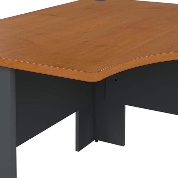 Bush Business Furniture Series A 48W Corner Desk in Natural Cherry and Slate