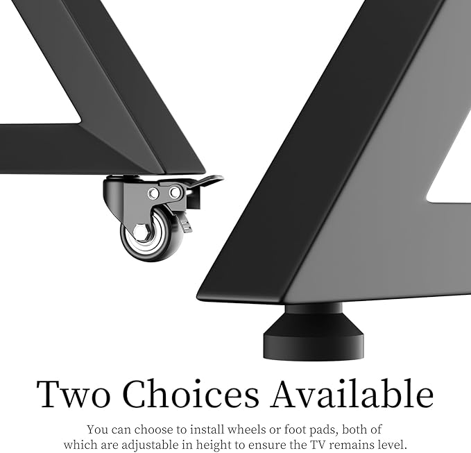 Floor TV Stand for 40-75 Inch TVs Adjustable Heights TV Mount Stands with Large Wood Shelf and Wheels Modern Living Room Rolling TV Stand Up to 180 lbs VESA 600x400mmWalnut(VC-Z1187)