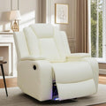Oversized Recliner Chair Multifunction Power Leather Recliners with Home Theater Seating Oversized Single Electric Recliner Furniture for Living Room Apartment Home Theater White