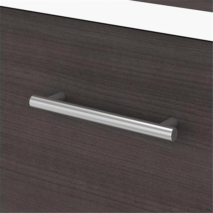 Pemberly Row 2 Drawer Wood Lateral File Cabinet White and Storm Gray Finish 30W x 17D x 29H Full-Extension Ball Bearing Slides Transitional Style Home Office Storage Furniture for Documents