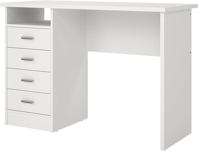 Tvilum Warner Desk with 4 Drawers White