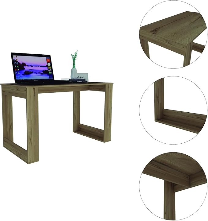Penau Spacious Writing Computer Desk Ergonomic Design Easy Assembly Modern Industrial Style Perfect for Home Office