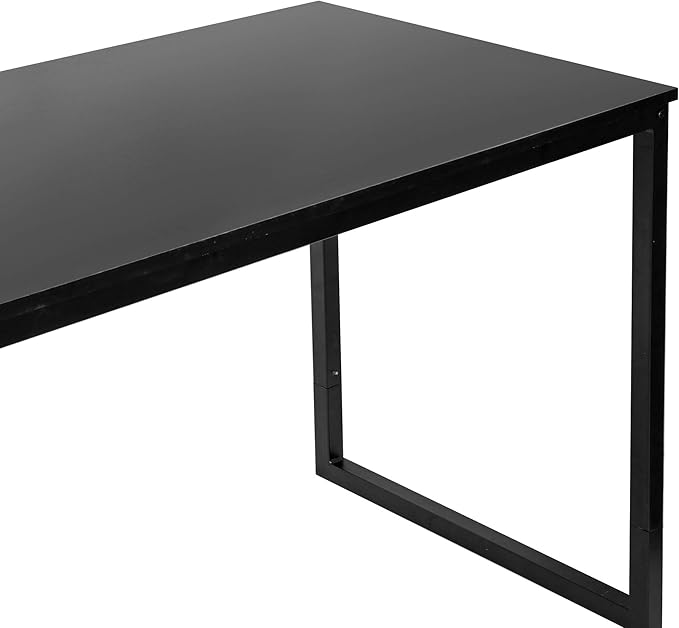Computer Desk 47 Inches Wooden Simple Modern Sturdy Home Office Desk PC Laptop Notebook Study Student Writing Table for Home Office Workstation Easy to Assemble Black